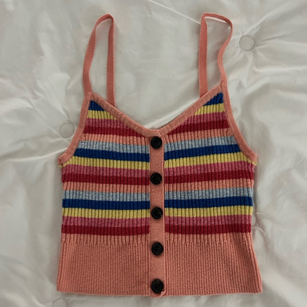 American Eagle Colorful Striped Knit Sweater